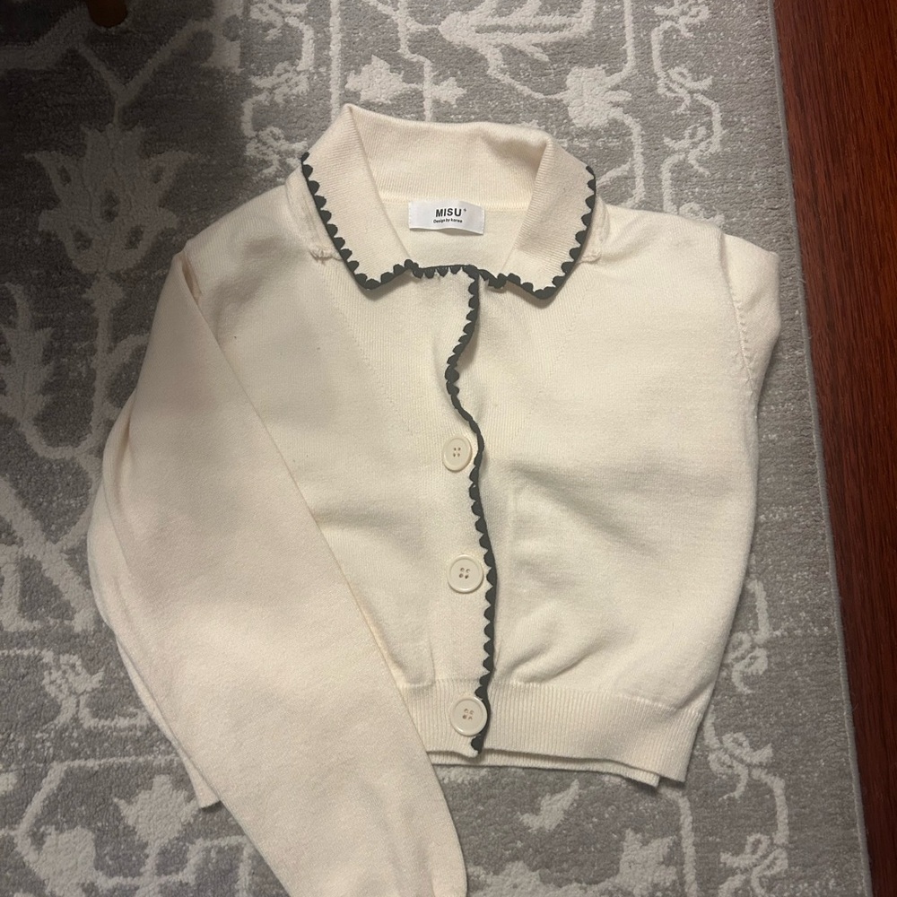 Cream Button-Up Sweater